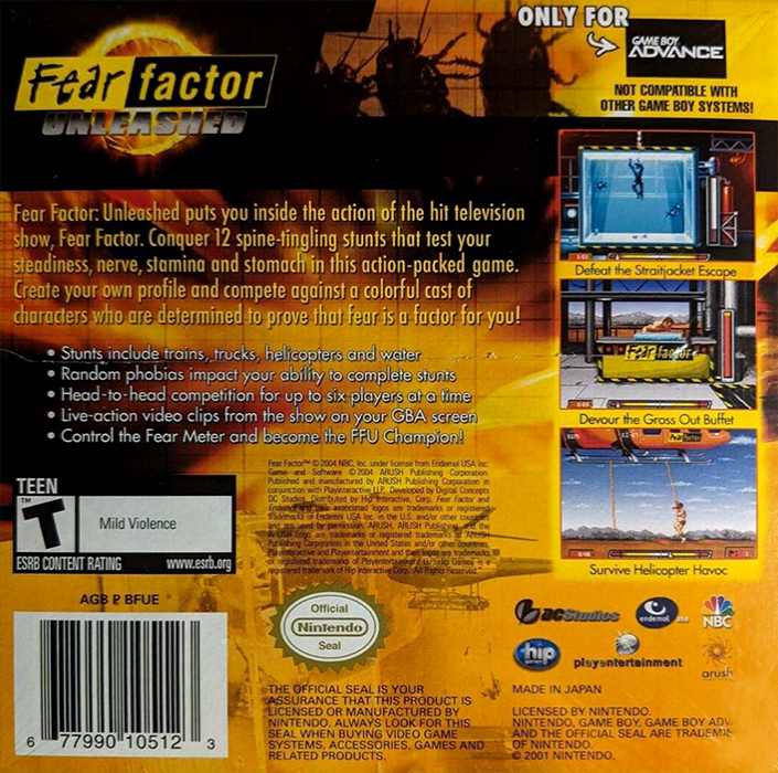 Fear Factor Unleashed — box-2D-back (US)