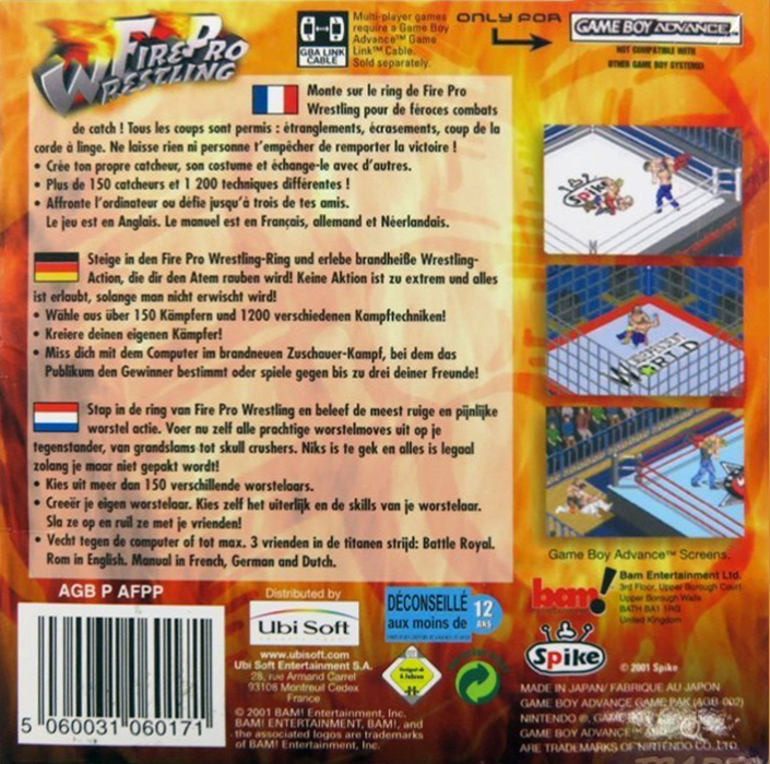 Fire Pro Wrestling — box-2D-back (EU)