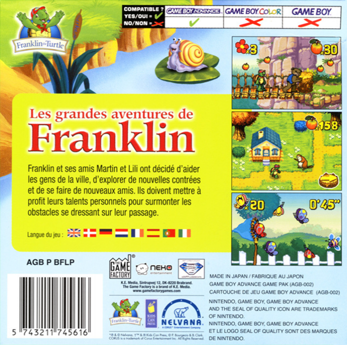 Franklin's Great Adventures — box-2D-back (FR)