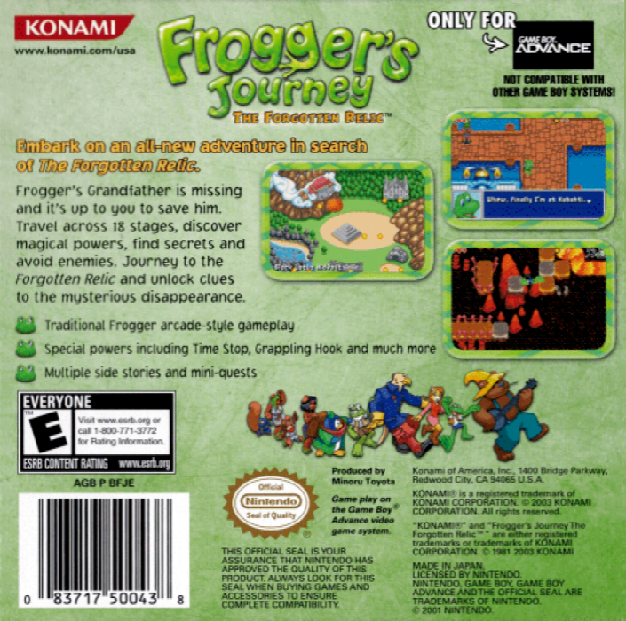 Frogger's Journey - The Forgotten Relic — box-2D-back (US)