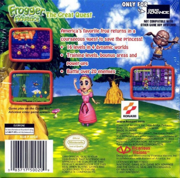 Frogger Advance - The Great Quest — box-2D-back (US)