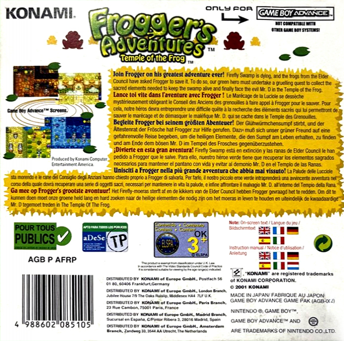 Frogger's Adventures - Temple of the Frog — box-2D-back (EU)