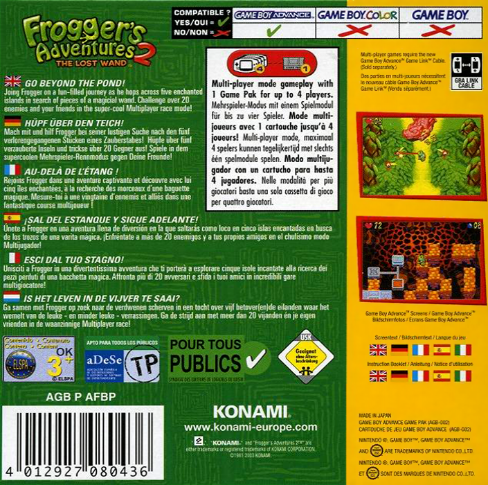 Frogger's Adventures 2 - The Lost Wand — box-2D-back (EU)