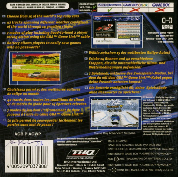 GT Advance 2 - Rally Racing — box-2D-back (EU)