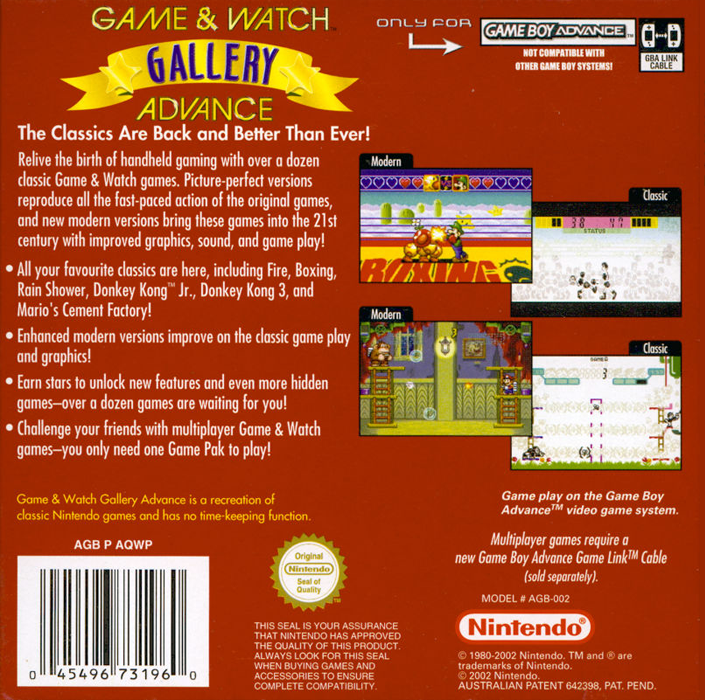 Game And Watch Gallery 4 — box-2D-back (AU)