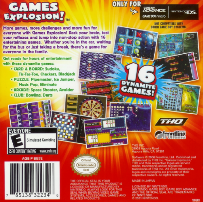 Games Explosion! — box-2D-back (US)