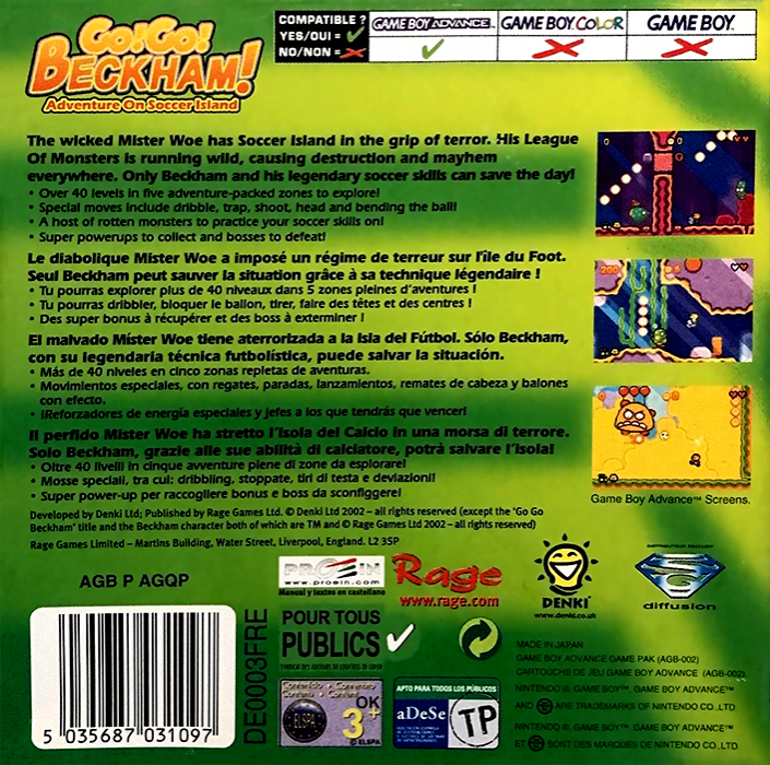 Go! Go! Beckham! - Adventure On Soccer Island — box-2D-back (EU)