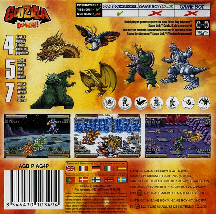 Godzilla - Domination ! — box-2D-back (EU)