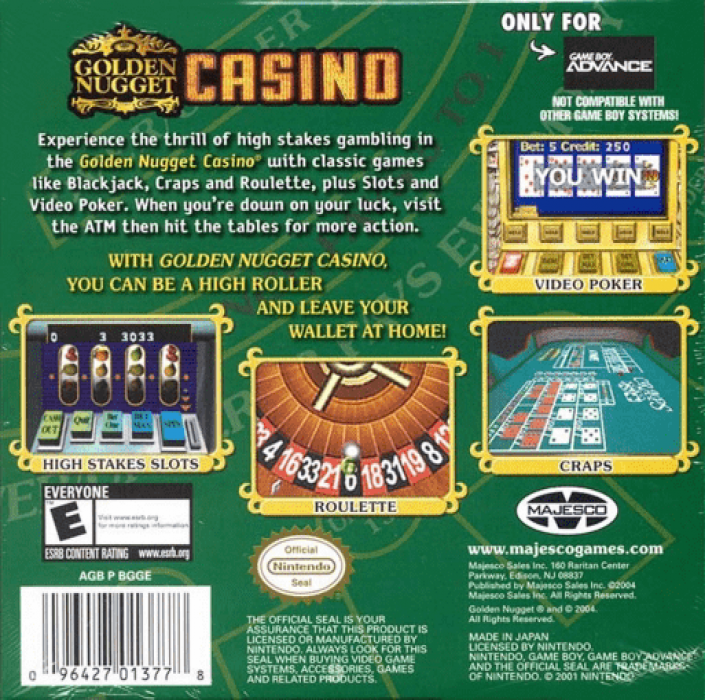 Golden Nugget Casino — box-2D-back (US)