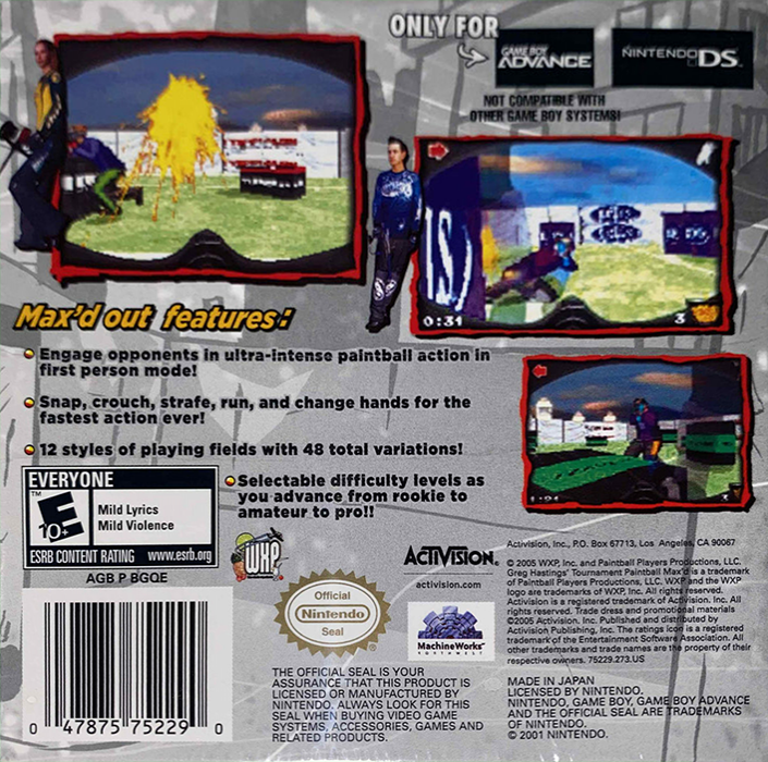 Greg Hastings' Tournament Paintball Max'd — box-2D-back (US)