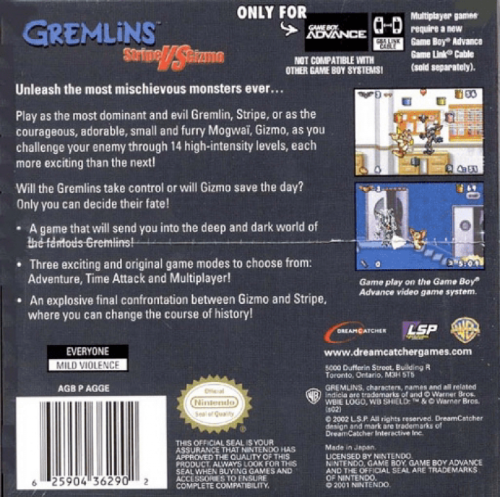 Gremlins - Stripe Vs Gizmo — box-2D-back (US)