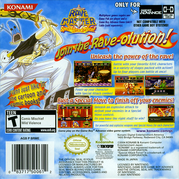 Rave Master - Special Attack Force! — box-2D-back (US)