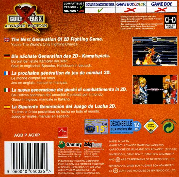 Guilty Gear X - Advance Edition — box-2D-back (EU)