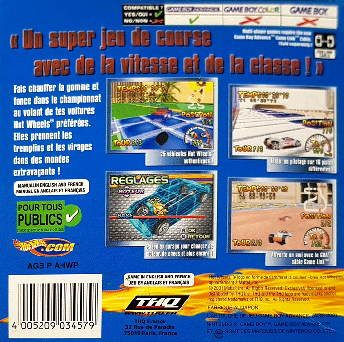 Hot Wheels - Burnin' Rubber — box-2D-back (EU)