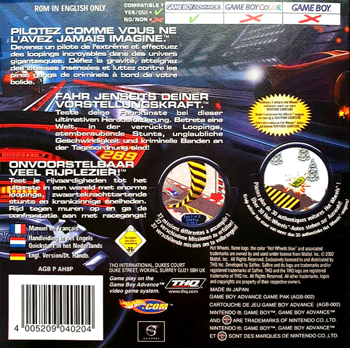 Hot Wheels - Velocity X — box-2D-back (EU)