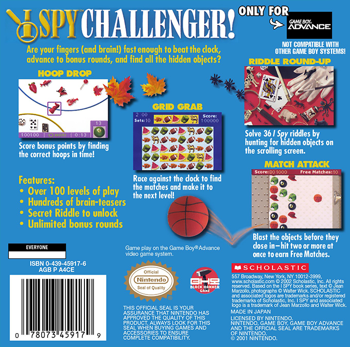 I Spy Challenger! — box-2D-back (US)