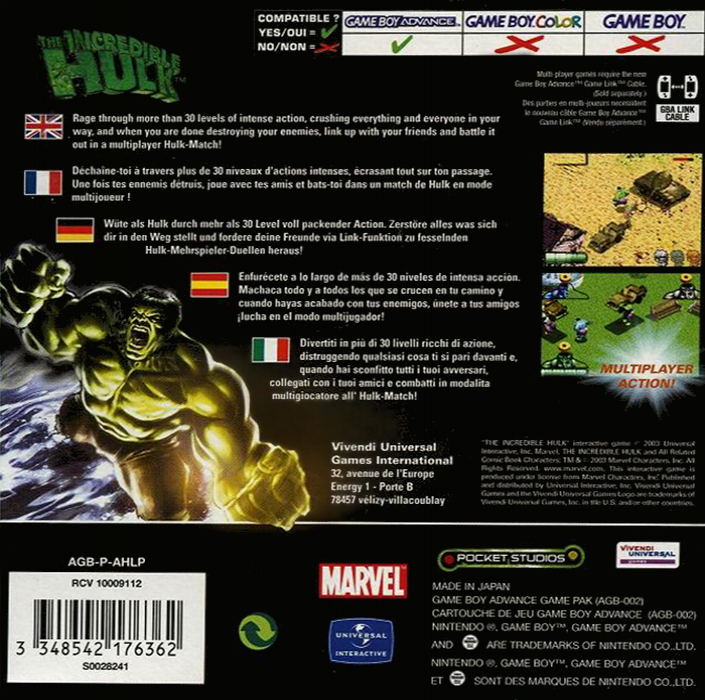 Incredible Hulk, The — box-2D-back (EU)