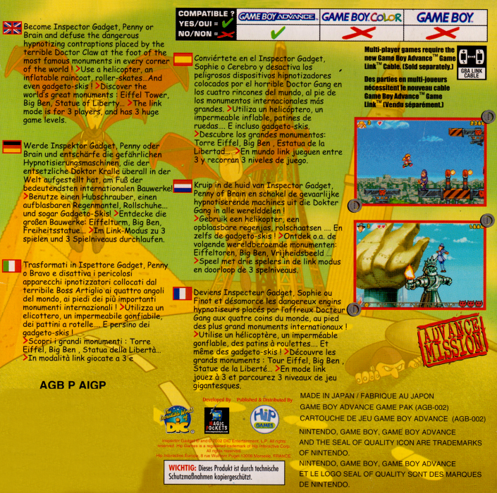 Inspector Gadget - Advance Mission — box-2D-back (EU)