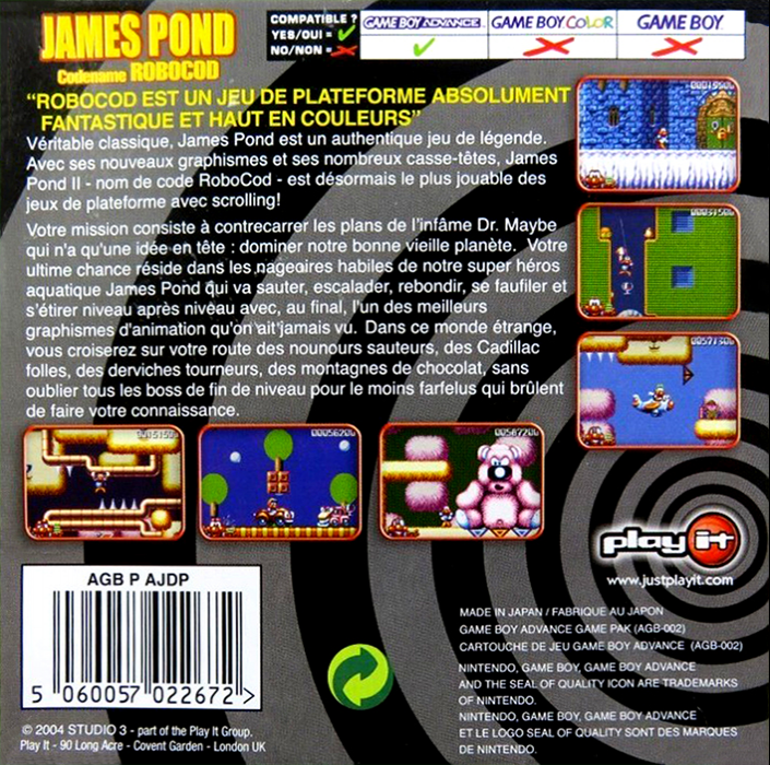 James Pond - Codename Robocod — box-2D-back (FR)