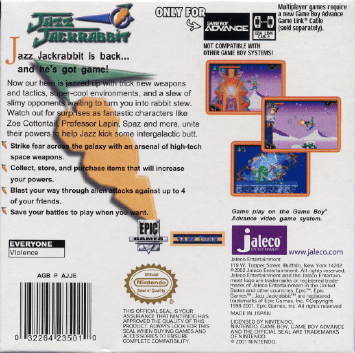 Jazz Jackrabbit — box-2D-back (US)
