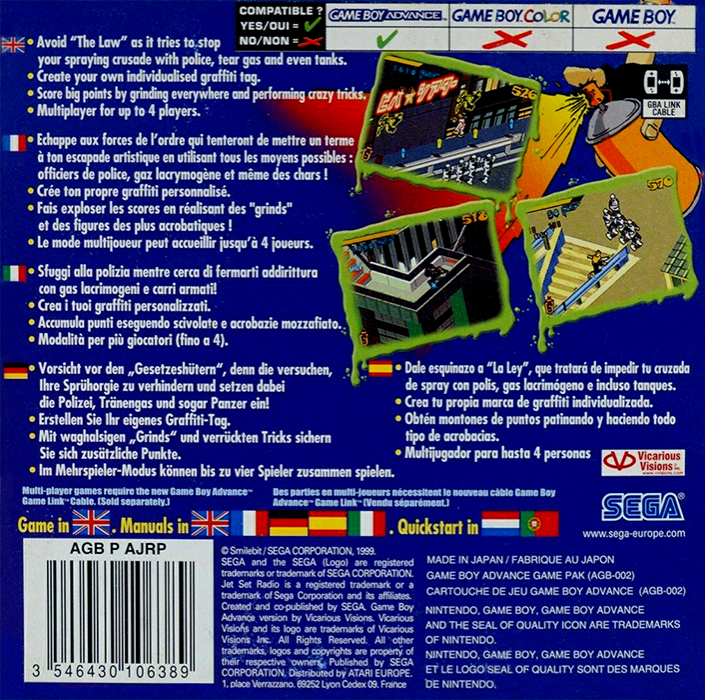 Jet Set Radio — box-2D-back (EU)