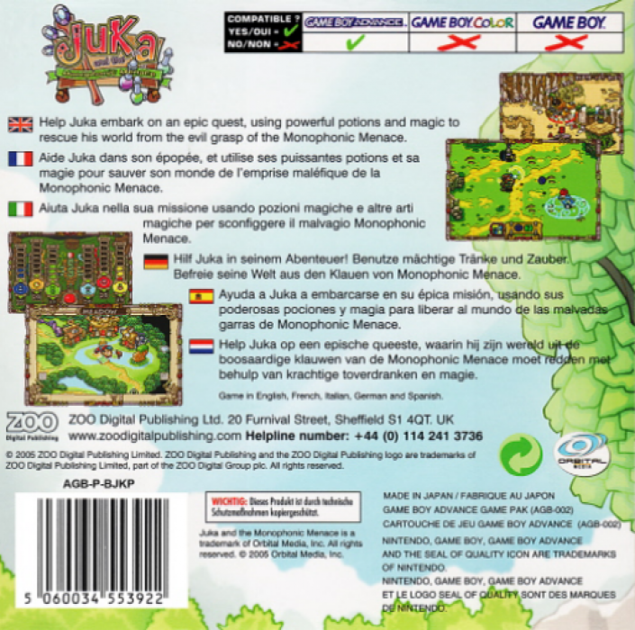 Juka And The Monophonic Menace — box-2D-back (US)