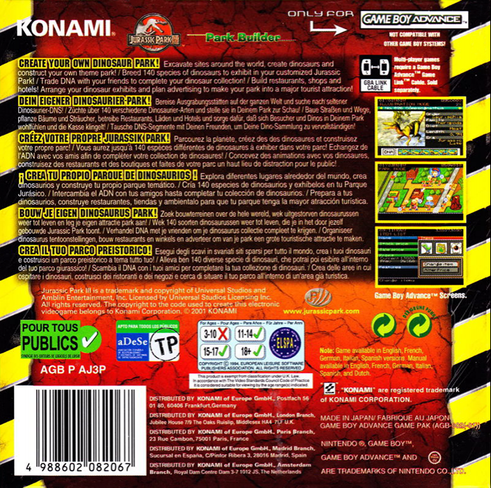 Jurassic Park 3 - Park Builder — box-2D-back (EU)