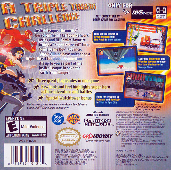 Justice League - Chronicles — box-2D-back (US)