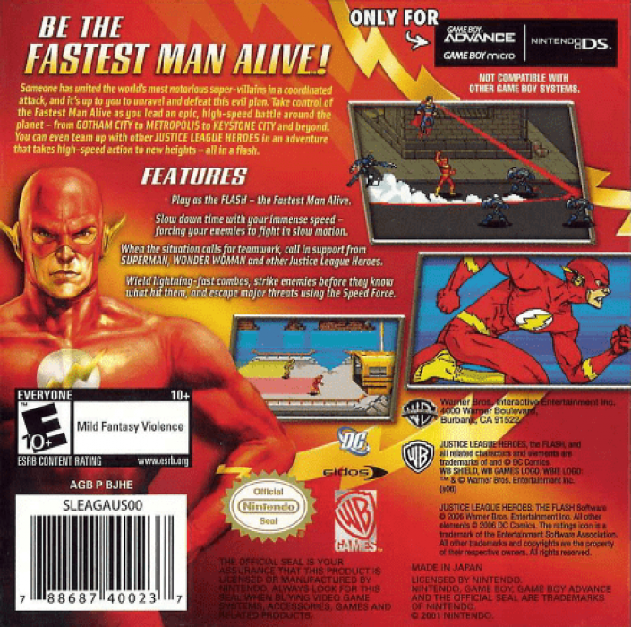 Justice League Heroes - The Flash — box-2D-back (US)