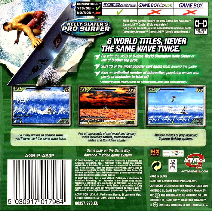 Kelly Slater's Pro Surfer — box-2D-back (EU)