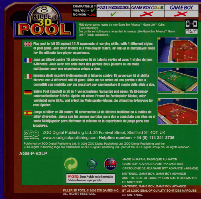 Killer 3d Pool — box-2D-back (EU)