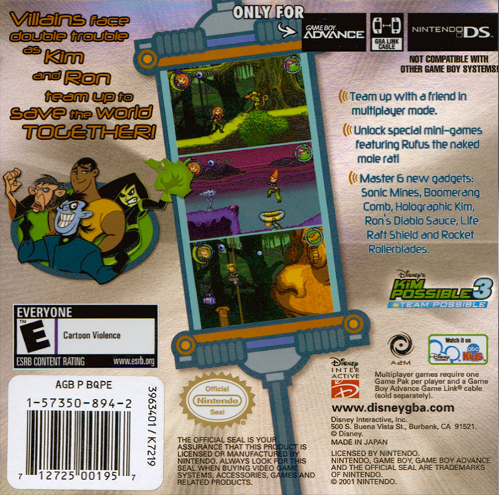 Kim Possible 3 - Team Possible — box-2D-back (US)