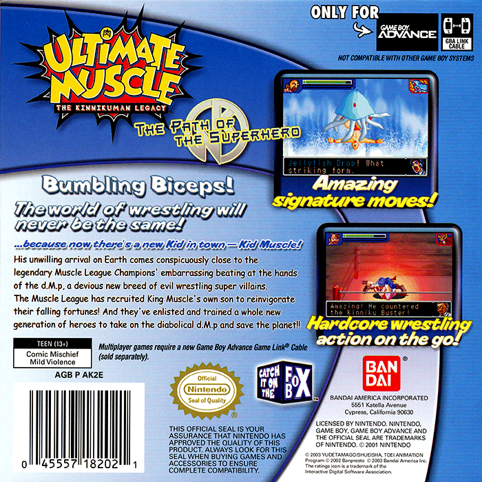 Ultimate Muscle - The Kinnikuman Legacy - The Path Of The Superhero — box-2D-back (US)