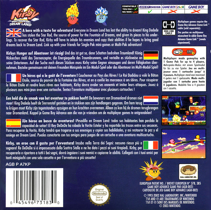 Kirby - Nightmare In Dream Land — box-2D-back (EU)