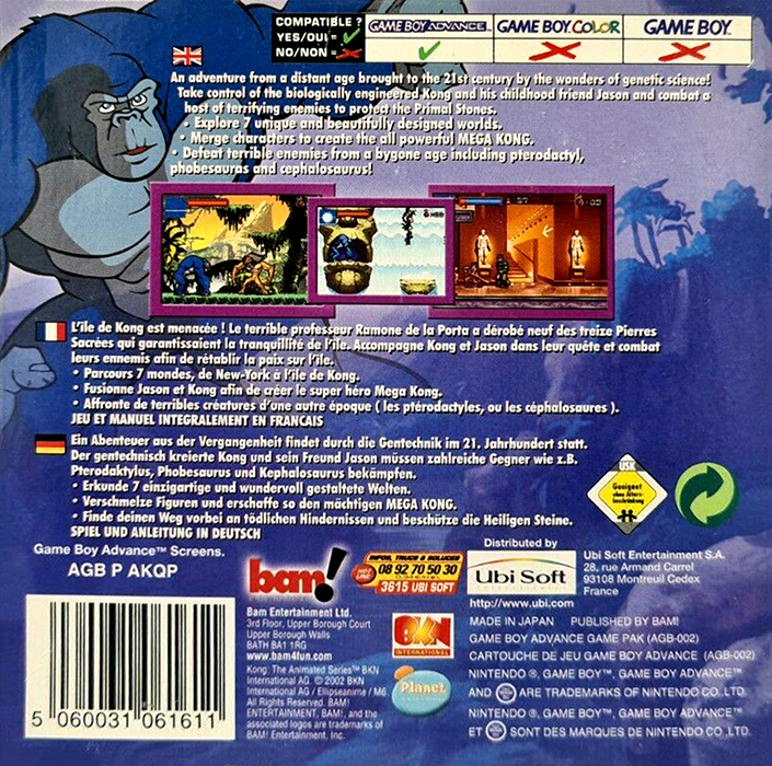 Kong - The Animated Series — box-2D-back (EU)