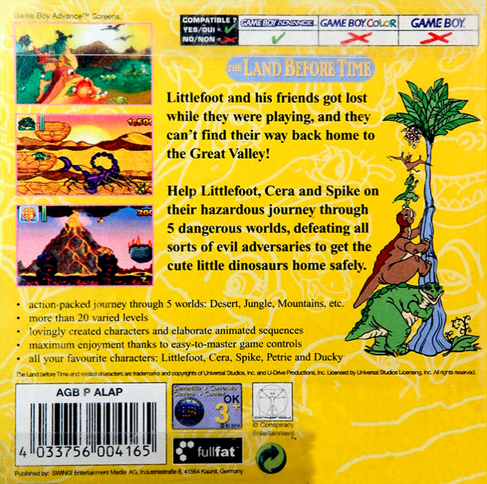 Land Before Time, The — box-2D-back (EU)