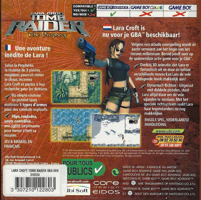 Lara Croft Tomb Raider - The Prophecy — box-2D-back (EU)
