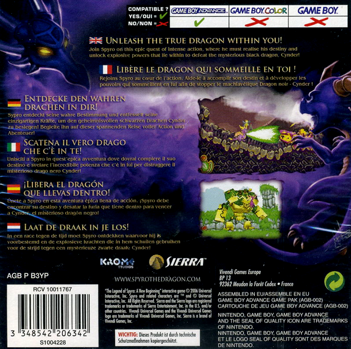 Legend Of Spyro - A New Beginning, The — box-2D-back (EU)