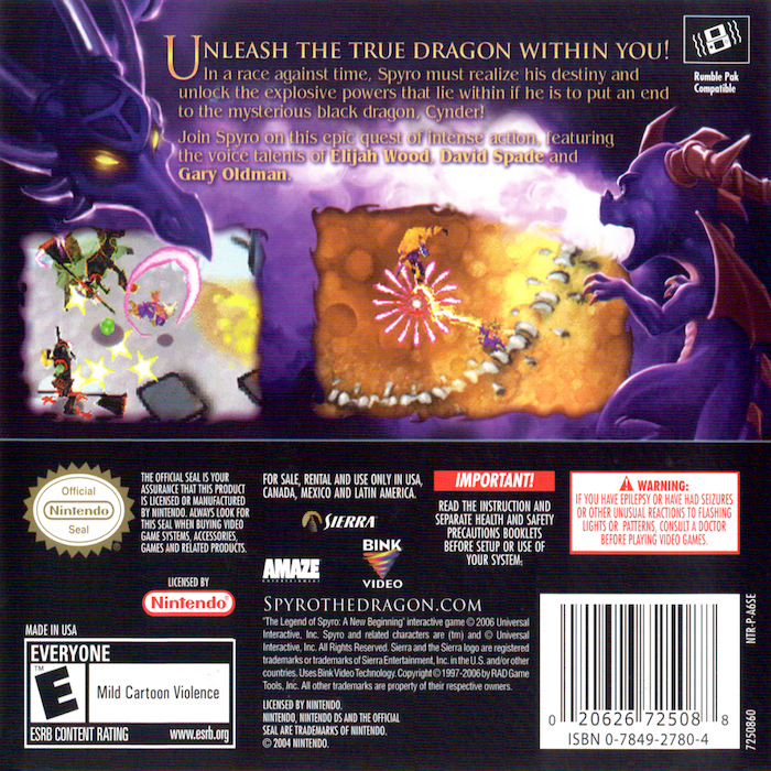 Legend Of Spyro - A New Beginning, The — box-2D-back (US)