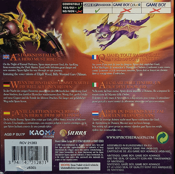 Legend Of Spyro - The Eternal Night, The — box-2D-back (EU)