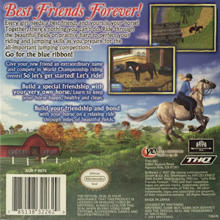 Pferd and Pony: Best Friends - Mein Pferd — box-2D-back (US)