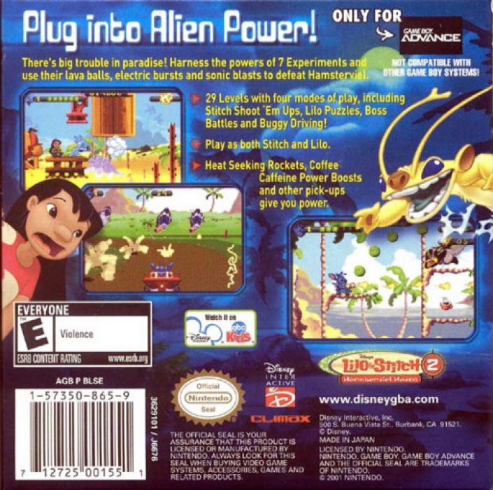 Disney's Lilo & Stitch 2 — box-2D-back (US)