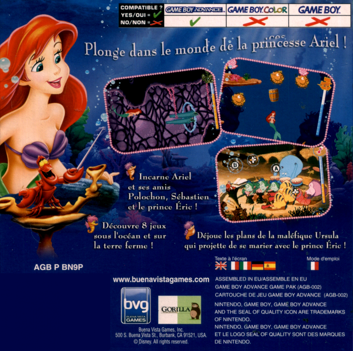 Little Mermaid, The - Magic In Two Kingdoms — box-2D-back (FR)
