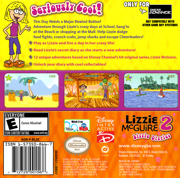 Lizzie Mcguire 2 - Lizzie Diaries — box-2D-back (US)