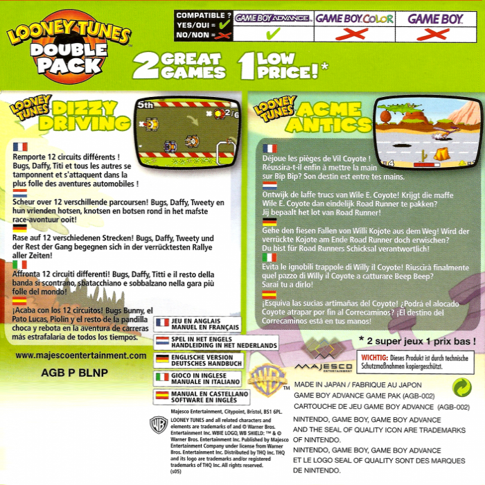 Looney Tunes Double Pack — box-2D-back (EU)