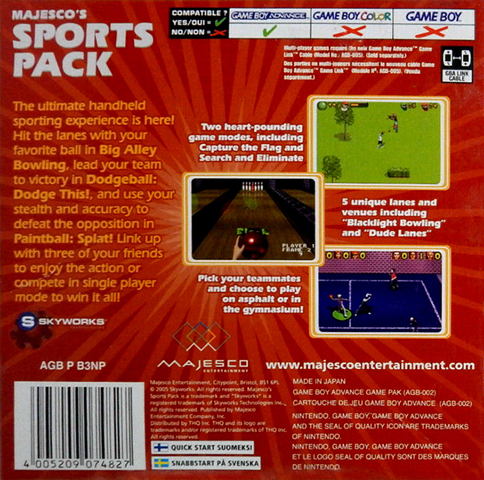 Majesco's Sports Pack — box-2D-back (EU)