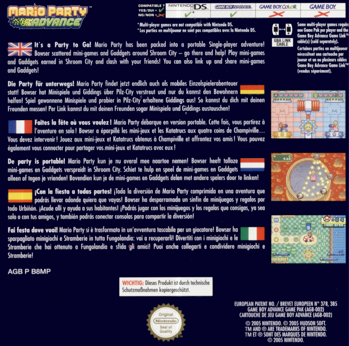 Mario Party Advance — box-2D-back (EU)