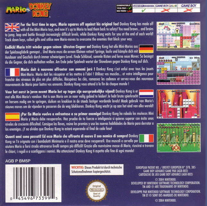 Mario Vs. Donkey Kong — box-2D-back (EU)