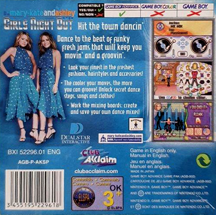 Mary-kate And Ashley - Girls Night Out — box-2D-back (EU)