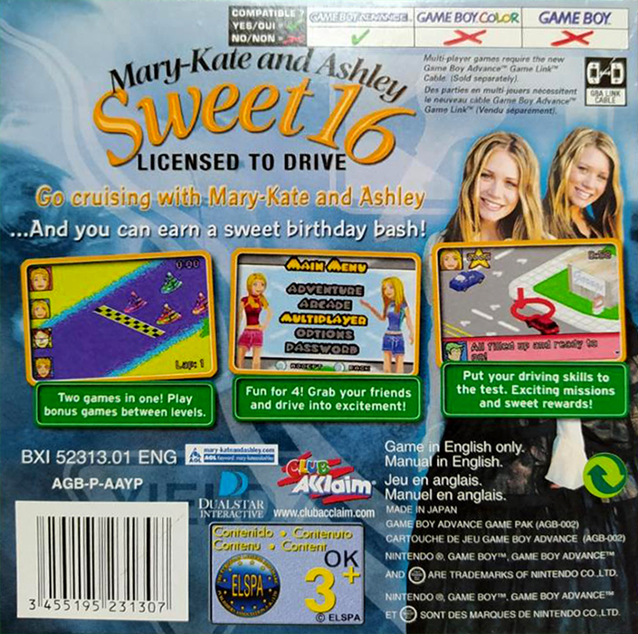 Mary-kate And Ashley Sweet 16 - Licensed To Drive — box-2D-back (EU)
